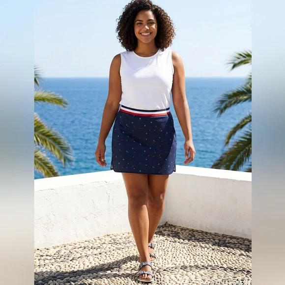 Lady Hagen Plus Size Navy Skort Red White Stars Golf Tennis Pickleball- Size XXL - Picture 1 of 8